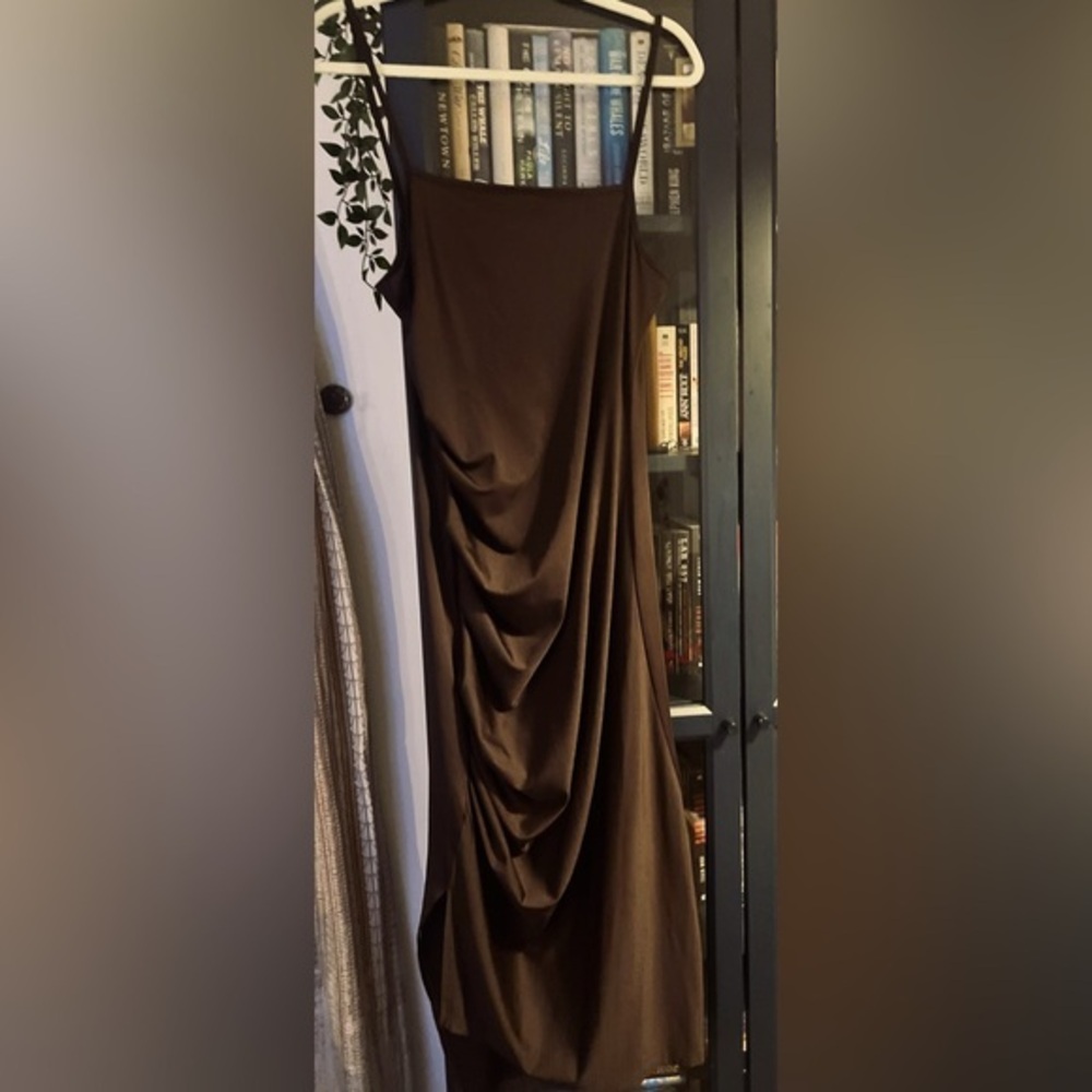 SHEIN Brown Midi Dress